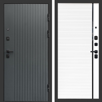 Входная дверь Гермес фл-248 Белый матовый, черная вставка 47519