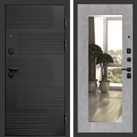 Входная металлическая дверь Фаворит фл-251 с зеркалом Бетон светлый 47663