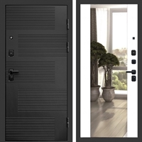 Входная металлическая дверь Фаворит фл-252 с зеркалом Белый матовый 47667