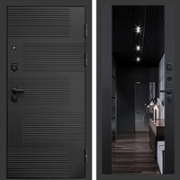 Входная дверь Фаворит фл-252 с зеркалом Черный кварц 47672