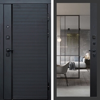 Входная дверь Феррони с зеркалом фацет Черный кварц 47746