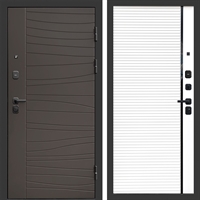 Входная дверь Сицилия фл-248 Белый матовый, черная вставка 47792