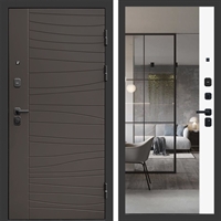 Входная дверь Сицилия с зеркалом фацет Белый софт 47812