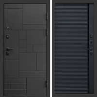 Входная дверь Квадро фл-248 Черный кварц, вставка черный молдинг 47861