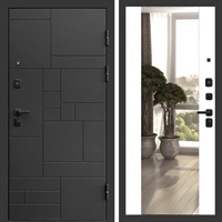 Входная дверь Квадро фл-252 с зеркалом Белый матовый 47871