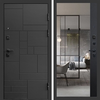 Входная дверь Квадро с зеркалом фацет Черный кварц 47882