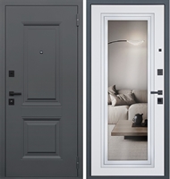 Входная дверь - Асд Интер с зеркалом Ясень белый снег 47086
