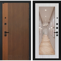 Входная металлическая дверь Лабиринт STORM с Зеркалом 18 - Сандал белый 4049894