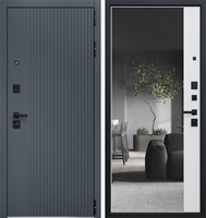 Входная дверь с большим зеркалом АСД Вертикаль - Капучино 48567