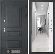 Входная дверь Атлантик с зеркалом Панорама - Белый софт 48596