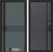 Входная металлическая дверь Лабиринт ISSIDA 22 - Графит софт, черная вставка 48767