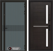 Входная металлическая дверь Лабиринт ISSIDA 02 - Венге, стекло белое 48797