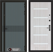 Входная металлическая дверь Лабиринт ISSIDA 01 - Сандал белый, стекло белое 48763