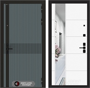 Входная металлическая дверь Лабиринт ISSIDA с Зеркалом 19 - Белый софт 48809