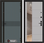 Входная металлическая дверь Лабиринт ISSIDA с Зеркалом 19 - Грей софт 48810