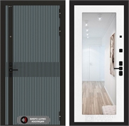 Входная металлическая дверь Лабиринт ISSIDA с Зеркалом 18 - Белое дерево 48775