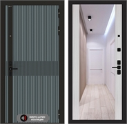 Входная металлическая дверь Лабиринт ISSIDA с Зеркалом Максимум - Сандал белый 48768