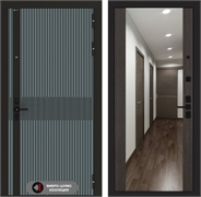 Входная металлическая дверь Лабиринт ISSIDA с Зеркалом Максимум - Венге 48772