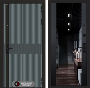 Входная металлическая дверь Лабиринт ISSIDA с Зеркалом тонированным - Черный кварц 48776