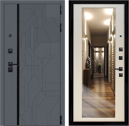 Входная дверь Интеко Верона Беленый дуб - с зеркалом 48928