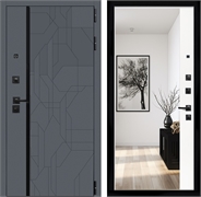 Входная дверь Интеко Верона Белый мат - с зеркалом панорама 48932