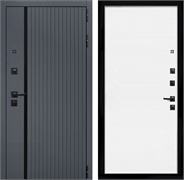 Входная дверь Интеко Агат Графит гладкая Белый мат 48969