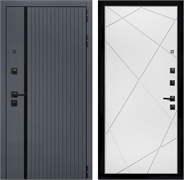 Входная дверь Интеко Агат Графит Лучи Белый мат 48973