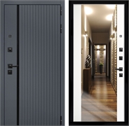 Входная дверь Интеко Агат Графит сб-16 Белый мат - с зеркалом 48985