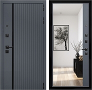 Входная дверь Интеко Агат Графит Графит - с зеркалом панорама 48990