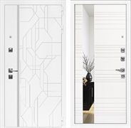Входная дверь Интеко Верона Белый мат Сити Белый мат - с зеркалом 49042