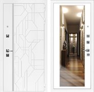 Входная дверь Интеко Верона Белый мат Белый мат - с зеркалом 49043