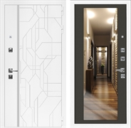 Входная дверь Интеко Верона Белый мат Венге - с зеркалом 49045