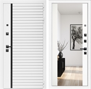 Входная дверь Интеко АГАТ БелаяБелая сб-16 Белый мат - с зеркалом 49076