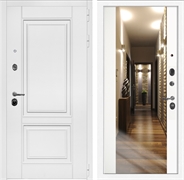 Входная дверь Интеко Афина Белая сб-16 Белый мат - с зеркалом 49097