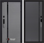 Входная дверь Пиано Смарт 2.0 панель 22 - Графит софт, черная вставка 55451