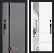 Входная дверь Пиано Смарт 2.0 с зеркалом 19 - Белый софт 55466