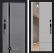 Входная дверь Пиано Смарт 2.0 с зеркалом 19 - Грей софт 55467