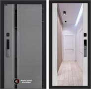 Входная дверь Пиано Смарт 2.0 с зеркалом Максимум - Сандал белый 55472