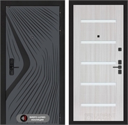 Входная дверь Лабиринт LEOLAB 01 - Сандал белый, стекло белое 55487