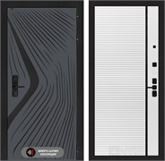 Входная дверь Лабиринт LEOLAB 22 - Белый софт, черная вставка 55490