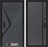 Входная дверь Лабиринт LEOLAB 22 - Графит софт, черная вставка 55491