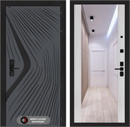 Входная дверь Лабиринт LEOLAB с Зеркалом Максимум - Сандал белый 55492