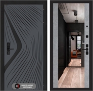 Входная дверь Лабиринт LEOLAB с Зеркалом Максимум - Бетон светлый 55495