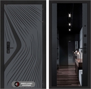 Входная дверь Лабиринт LEOLAB с Зеркалом тонированным - Черный кварц 55500