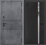 Входная дверь ИНФИНИТИ 31 - Черный кварц, зеркальная вставка с тонировкой 55556