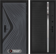 Входная дверь LEOLAB 31 - Черный кварц, зеркальная вставка с тонировкой 55572