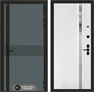 Входная дверь Иссида 31 - Белый софт, зеркальная вставка с тонировкой 55575