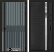 Входная дверь Иссида 31 - Черный кварц, зеркальная вставка с тонировкой 55576