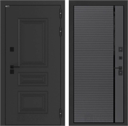 Входные двери Аляска лайт с терморазрывом 22 - Графит софт, черная вставка 55596