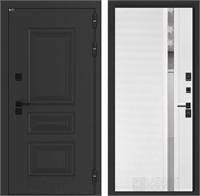 Входные двери Аляска лайт с терморазрывом 31 - Белый софт, зеркальная вставка с тонировкой 55615